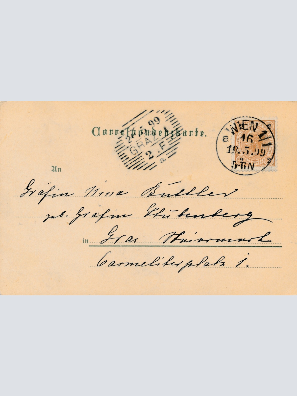 Litho - Karte vom Kloster und Schloss Schönbühl Niederösterreich (6284)