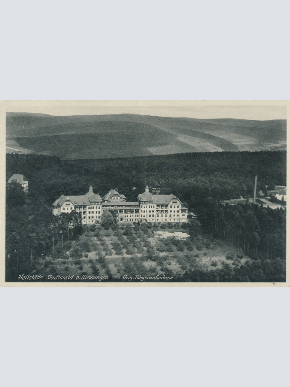 AK, Heilstätte Stadtwald b. Melsungen, Fliegeraufnahme, Hessen (S1737)