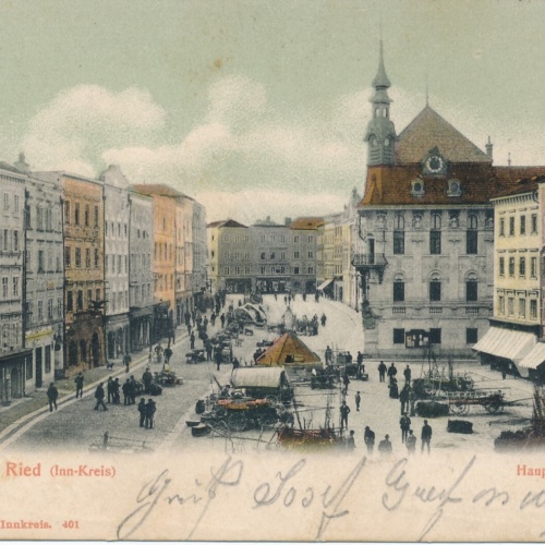 AK aus Ried Hauptplatz Oberösterreich (6477)