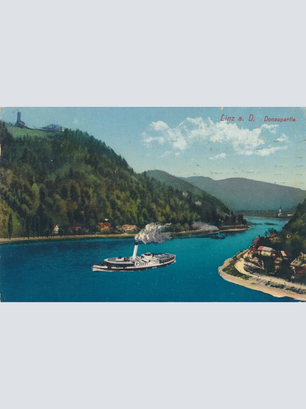 AK aus Linz mit Dampfer Oberösterreich (6479)