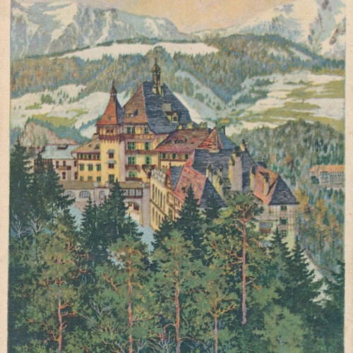 AK aus Rax und Schneeberg mit Südbahnhotel Niederösterreich (6877)