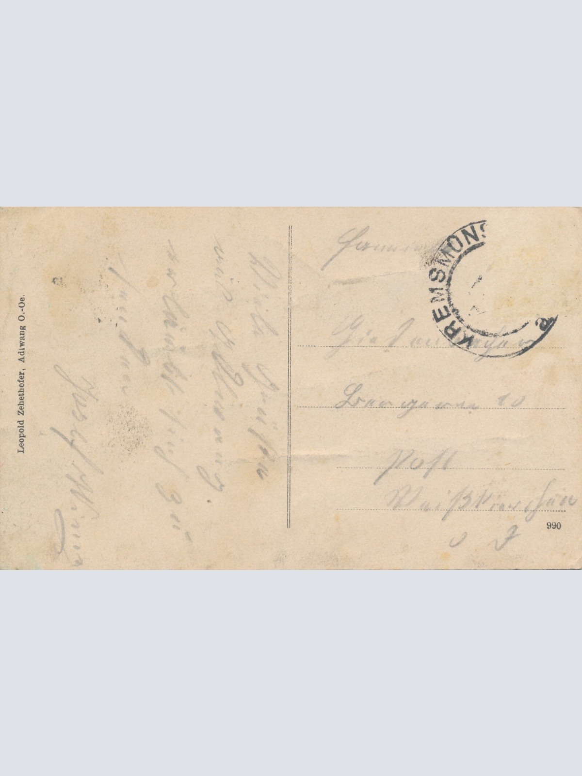 AK gruss aus Adlwang mit Engel und Kirche Oberösterreich (6115)