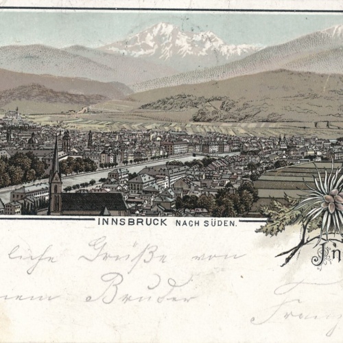 Litho - Karte gruss aus Innsbruck Tirol (6912)