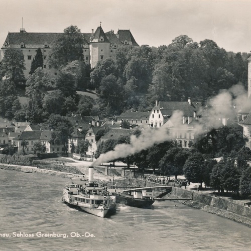 AK aus Grein an der Donau mit Dampfer Oberösterreich (6805)