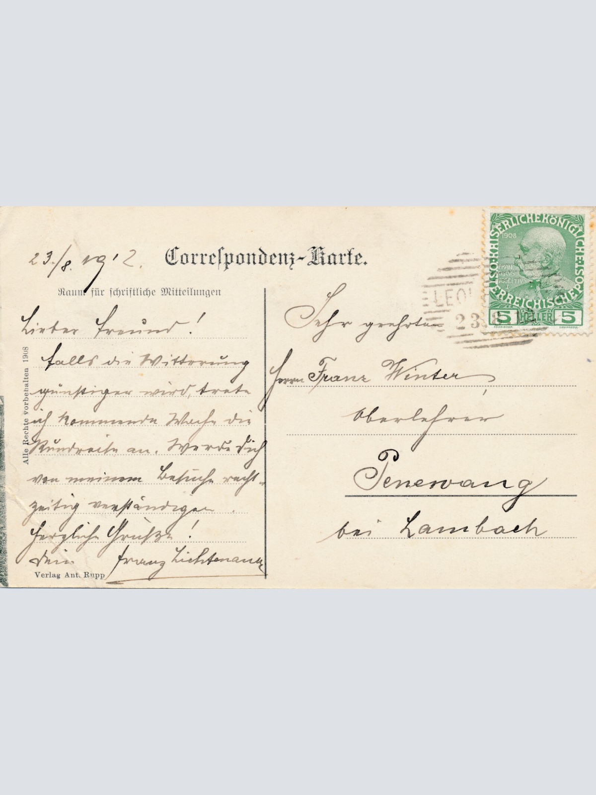 AK aus Leonfelden mit der Jubiläumswarte am Sternstein Oberösterreich (6104)