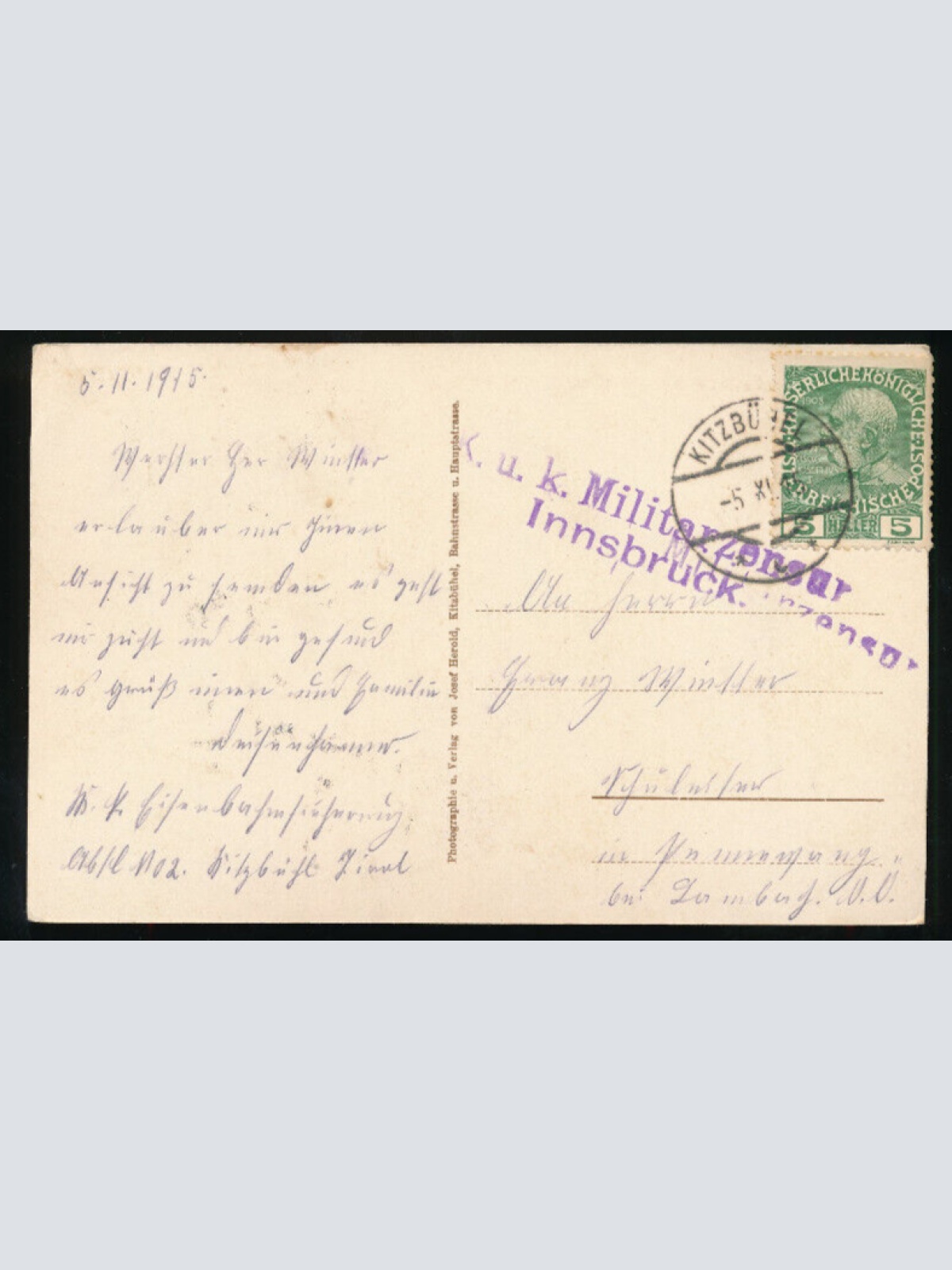 AK aus Kitzbühel mit dem Kaisergebirge Tirol (6048)