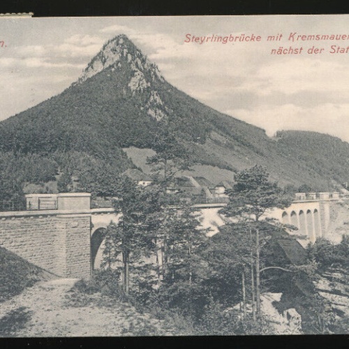 AK Pyhrnbahn Steyrlingbrücke mit Kremsmauer Oberösterreich (6069)