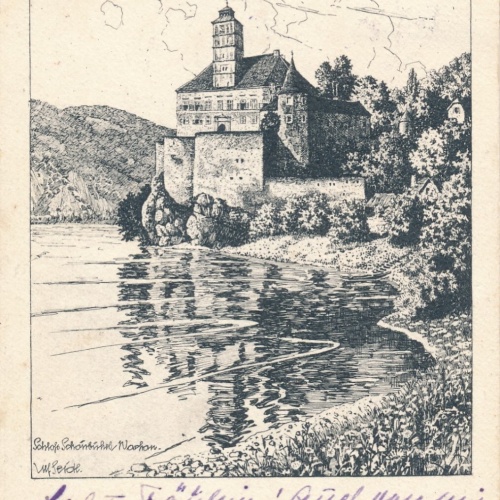 AK aus Schönbühel an der Donau mit Schloss Niederösterreich (6990)