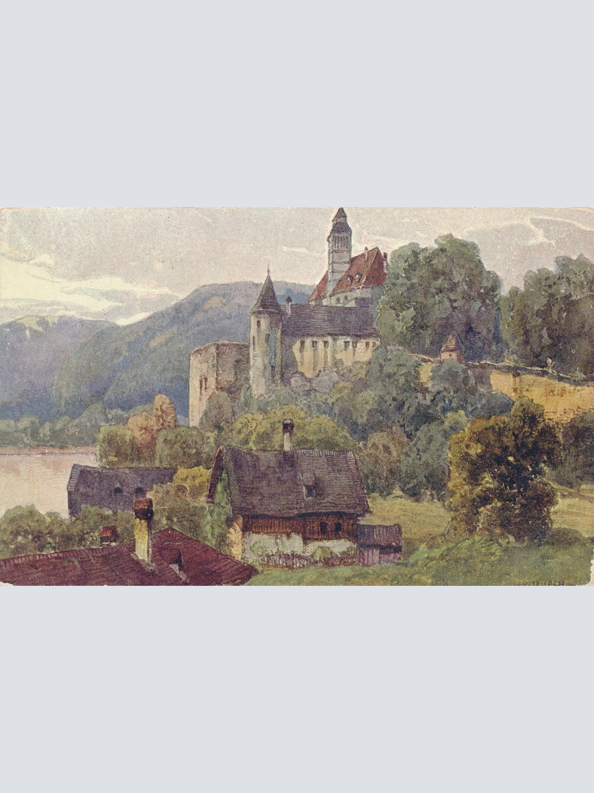 AK aus Schönbühel an der Donau mit Schloss Niederösterreich (6992)