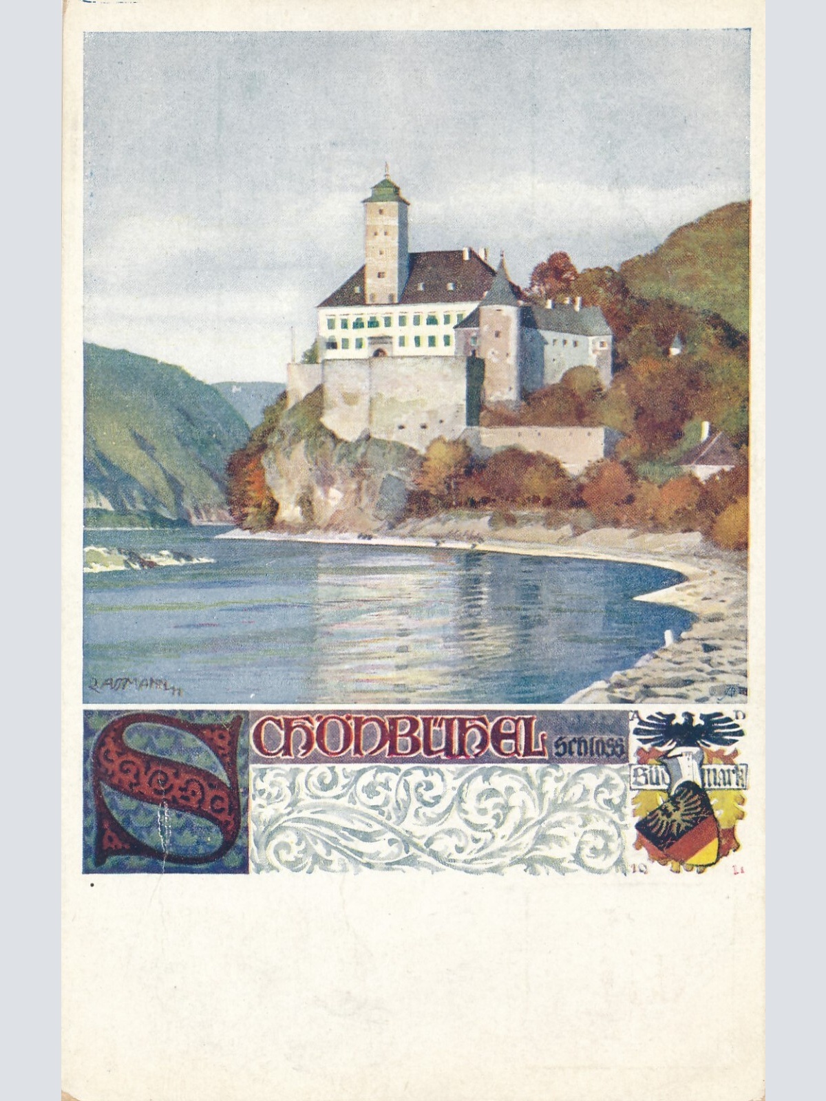 AK aus Schönbühel an der Donau mit Schloss Niederösterreich (6989)