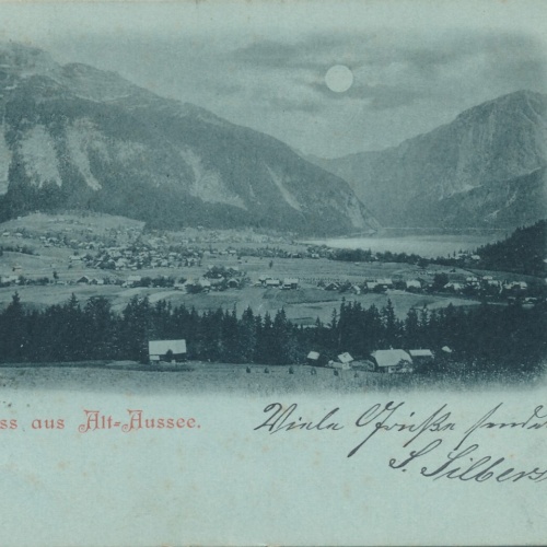 Mondschein - Karte gruss uas Altaussee Steiermark (7028)