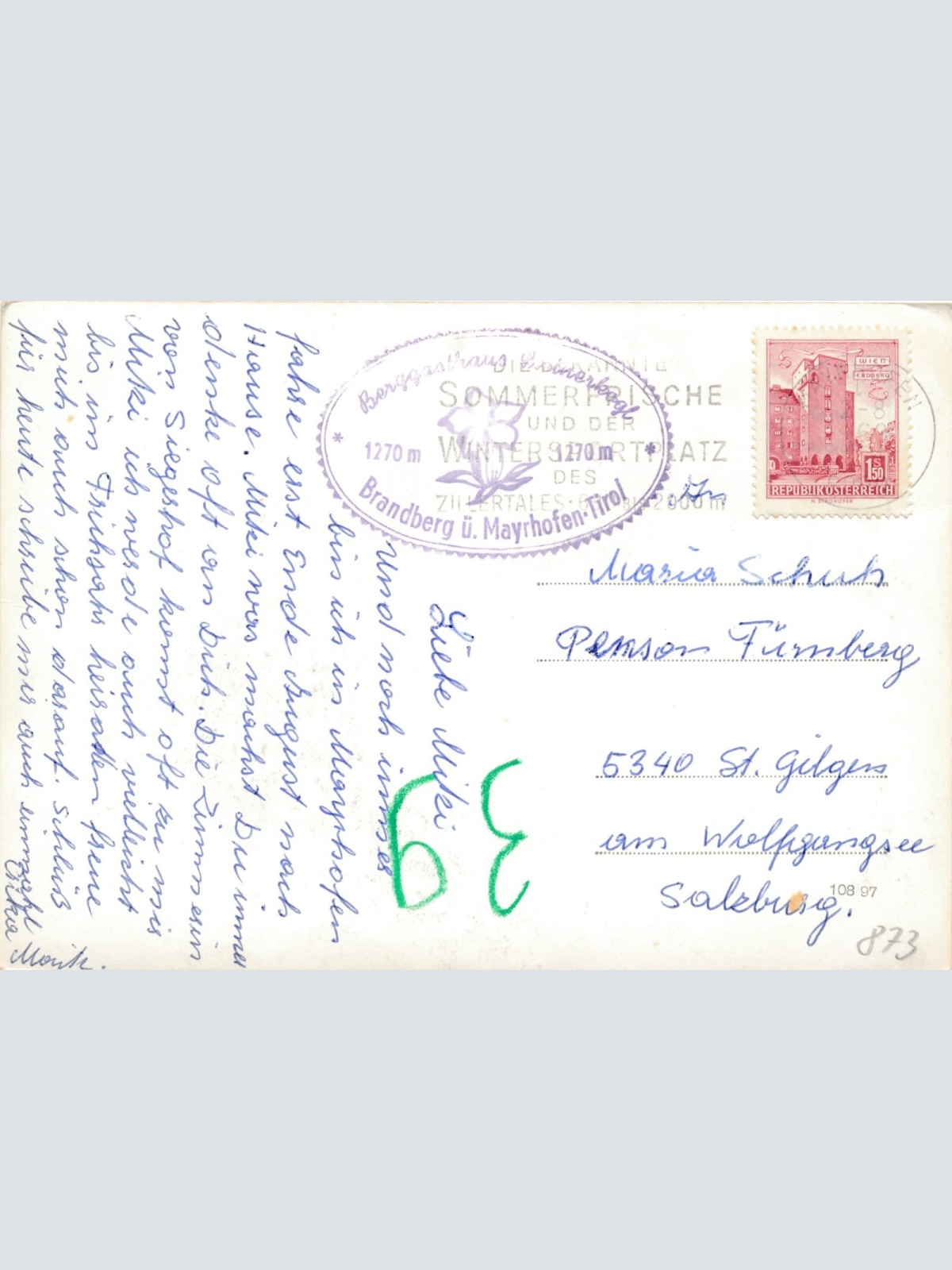 AK vom Berggasthaus Steinerkogl Tirol (6962)