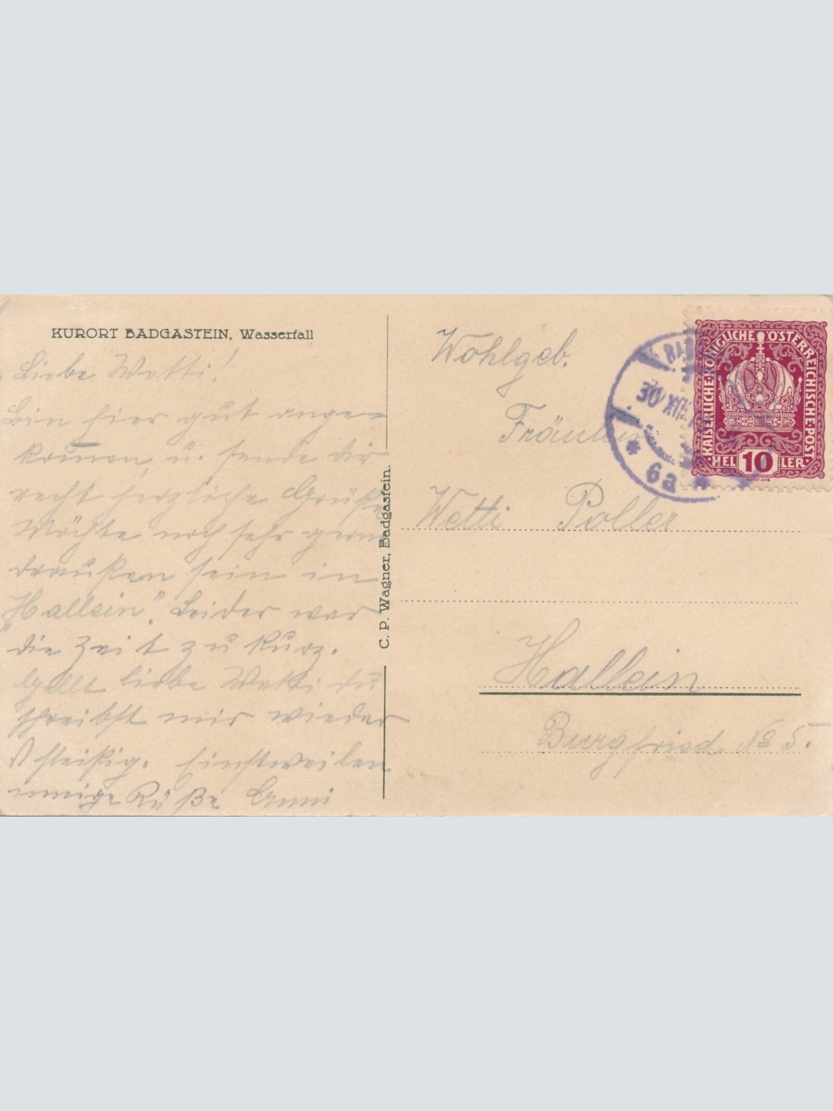 AK von einem Wasserfall Bad Gastein (7337)