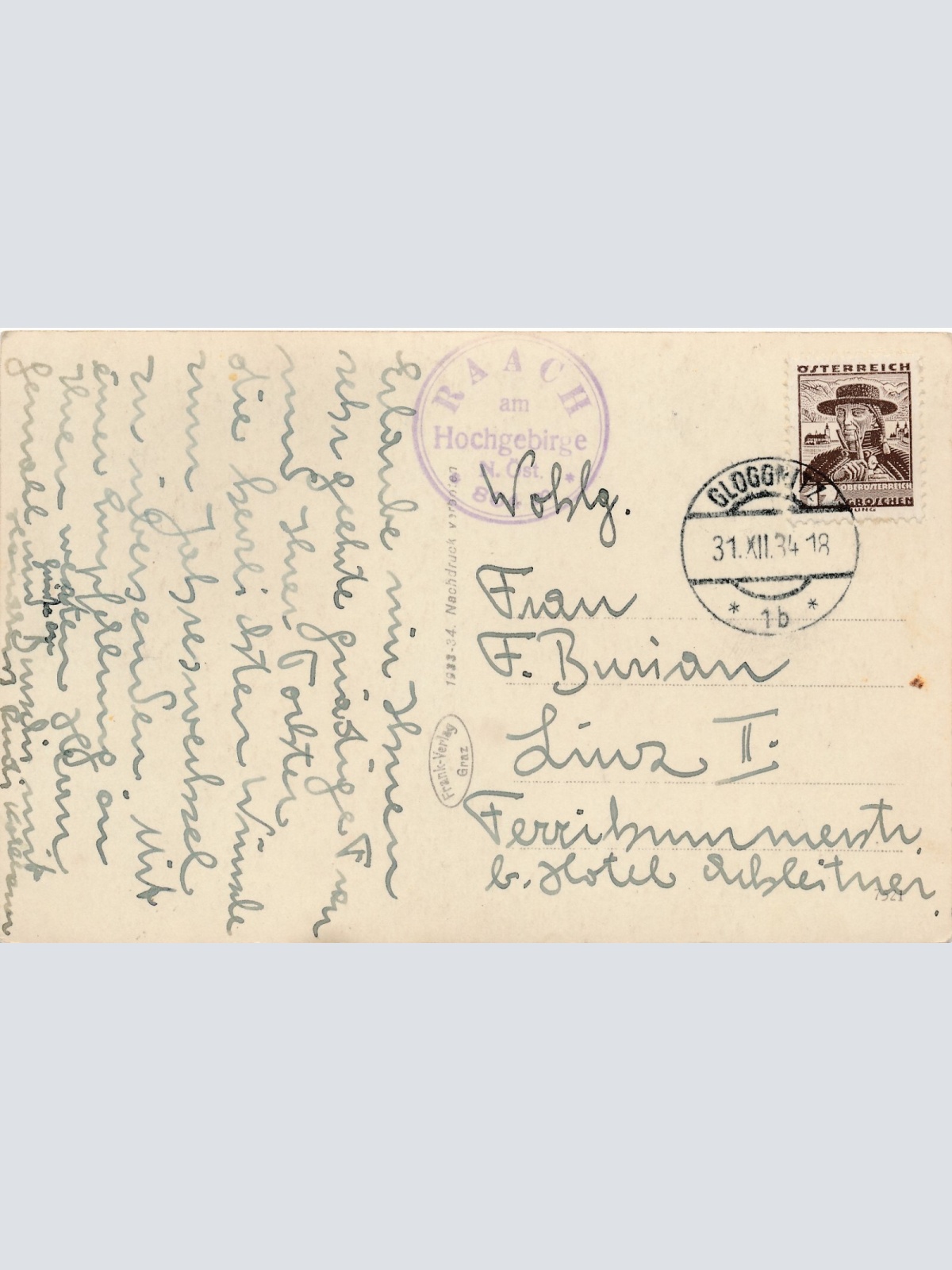 AK vom Schloss Wartenstein bei Gloggnitz Niederösterreich (7408)