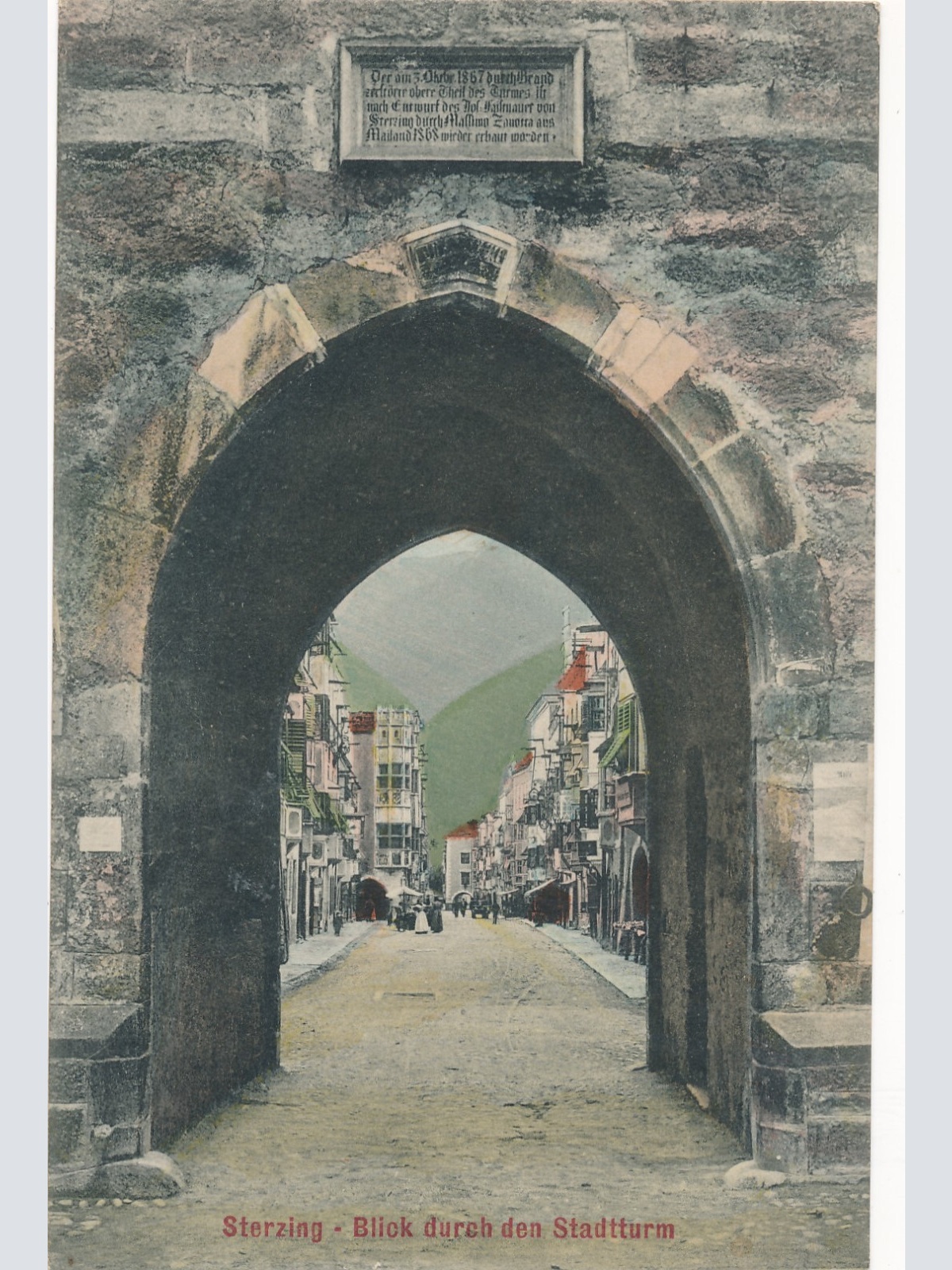 AK aus Sterzing Blick durch den Stadtturm Italien (6438)