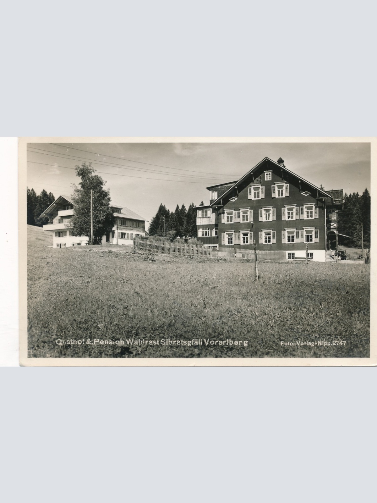 AK vom Gasthof und Pension Waldrast Sibratsgfäli Vorarlberg (7502)