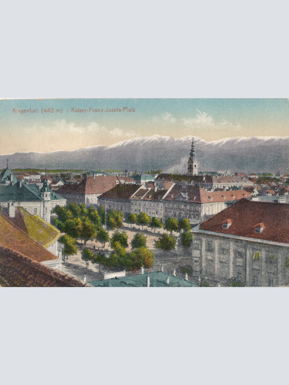 AK aus Klagenfurt mit Kaiser Franz Josef Platz Kärnten (7492)