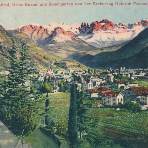 AK aus Gries - Bozen und Rosengarten Italien (7064)