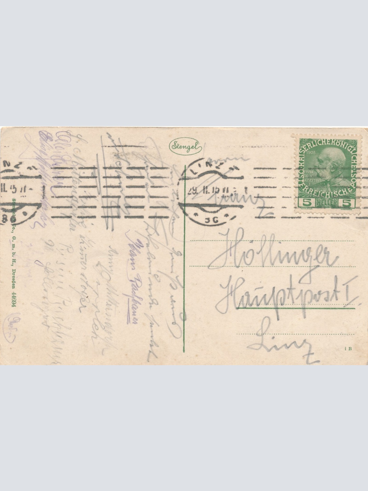 AK aus Linz an der Donau mit Schule und Villen am Römerber Oberösterreich (7058)