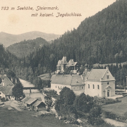 AK aus Mürzsteg mit Kaiserlichen Jagdschloss Steiermark (7149)