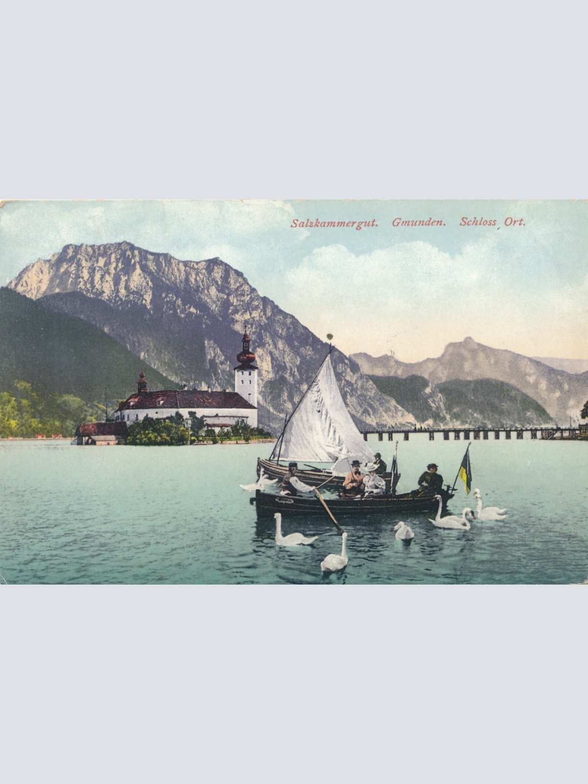 AK aus Gmunden mit Schloss Ort Oberösterreich (7694)