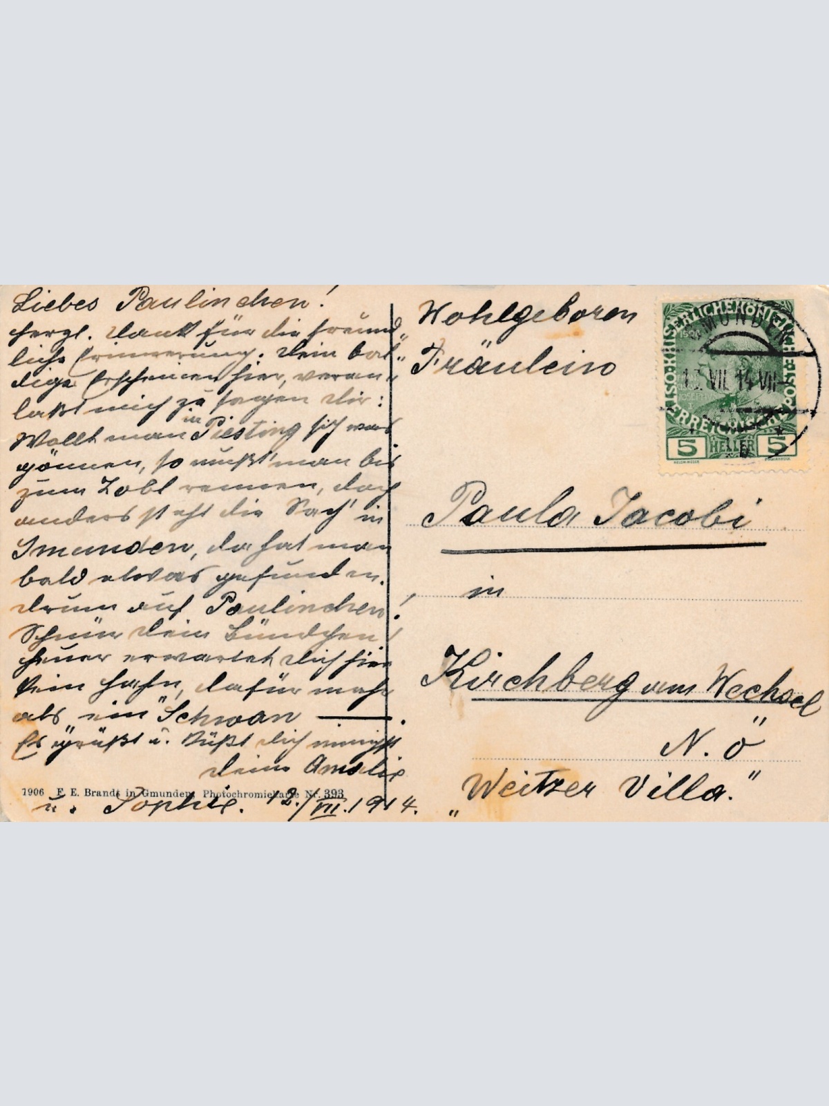 AK aus Gmunden mit Schloss Ort Oberösterreich (7694)