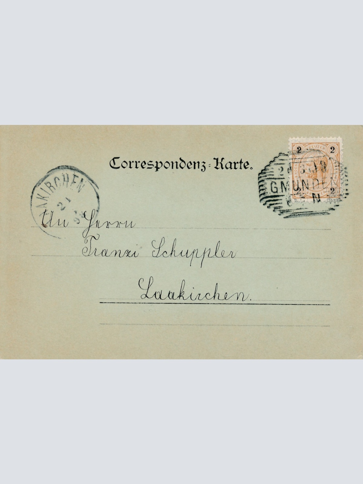 Mondschein - Karte aus Gmunden mit Schloss Ort Oberösterreich (7695)