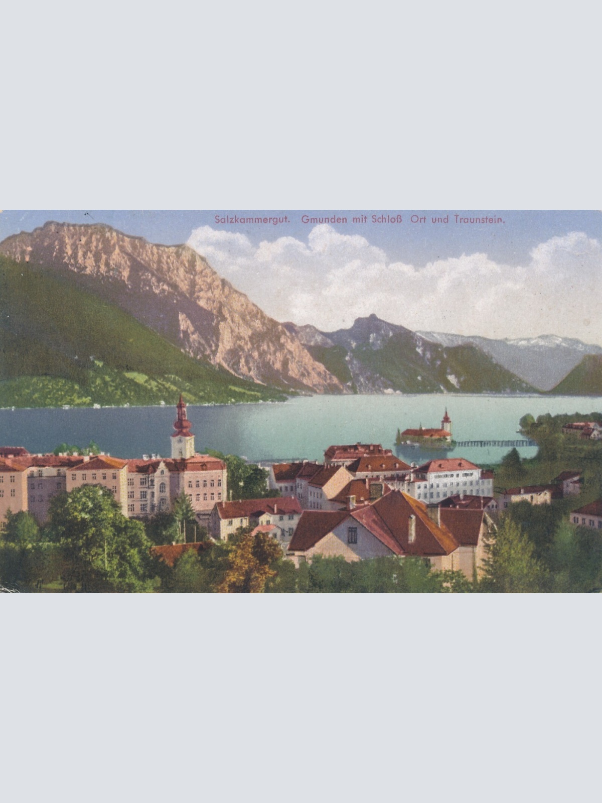 AK aus Gmunden mit Schloss Ort Oberösterreich (7689)