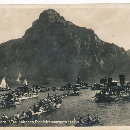 AK aus Traunkirchen Fronleichnamsprozession Oberösterreich (7682)