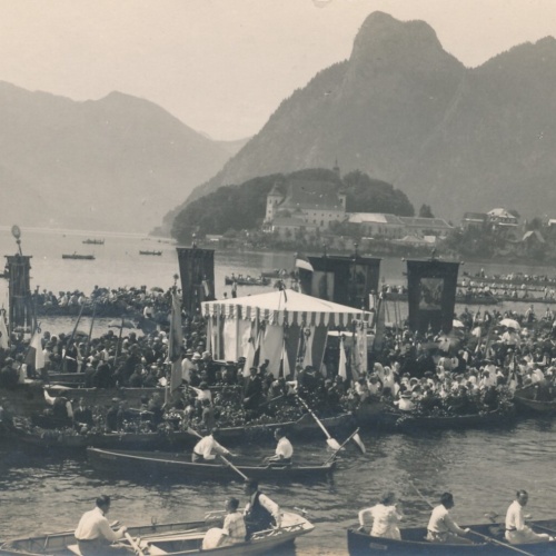 AK aus Traunkirchen Fronleichnamsprozession Oberösterreich (7683)