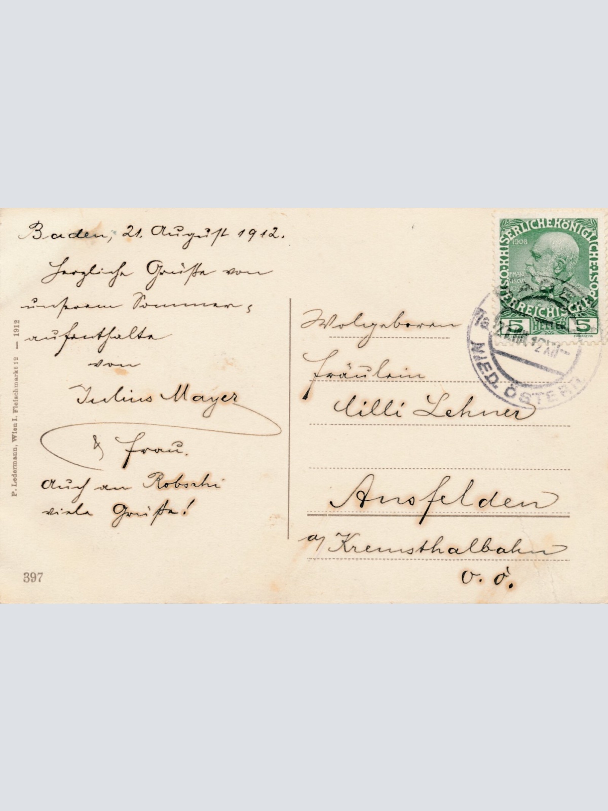 AK aus Baden bei Wien mit Ruine Rauhenstein Niederösterreich (7180)