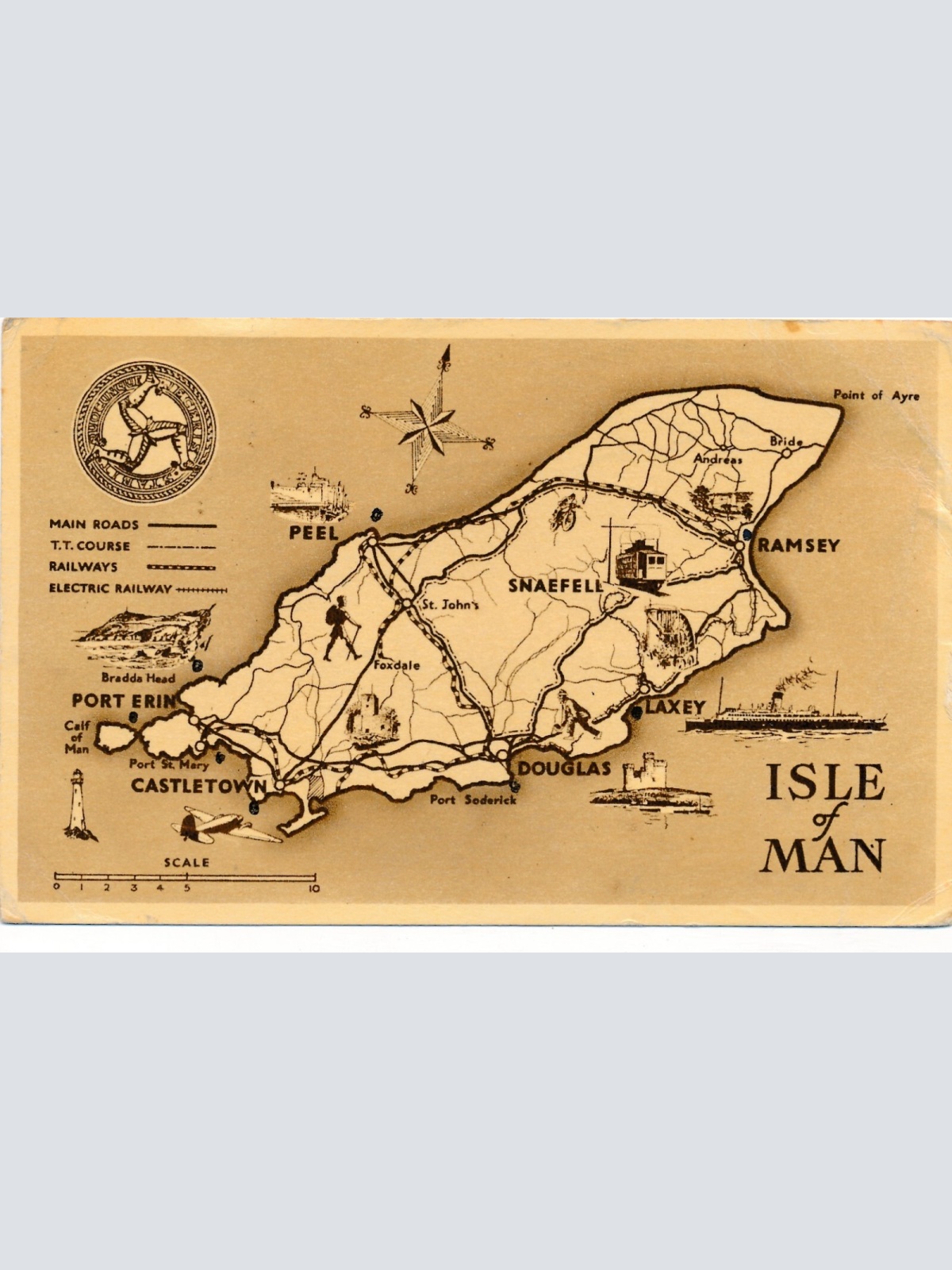 AK aus Isle of Man Inselkarte Großbritannien (7259)