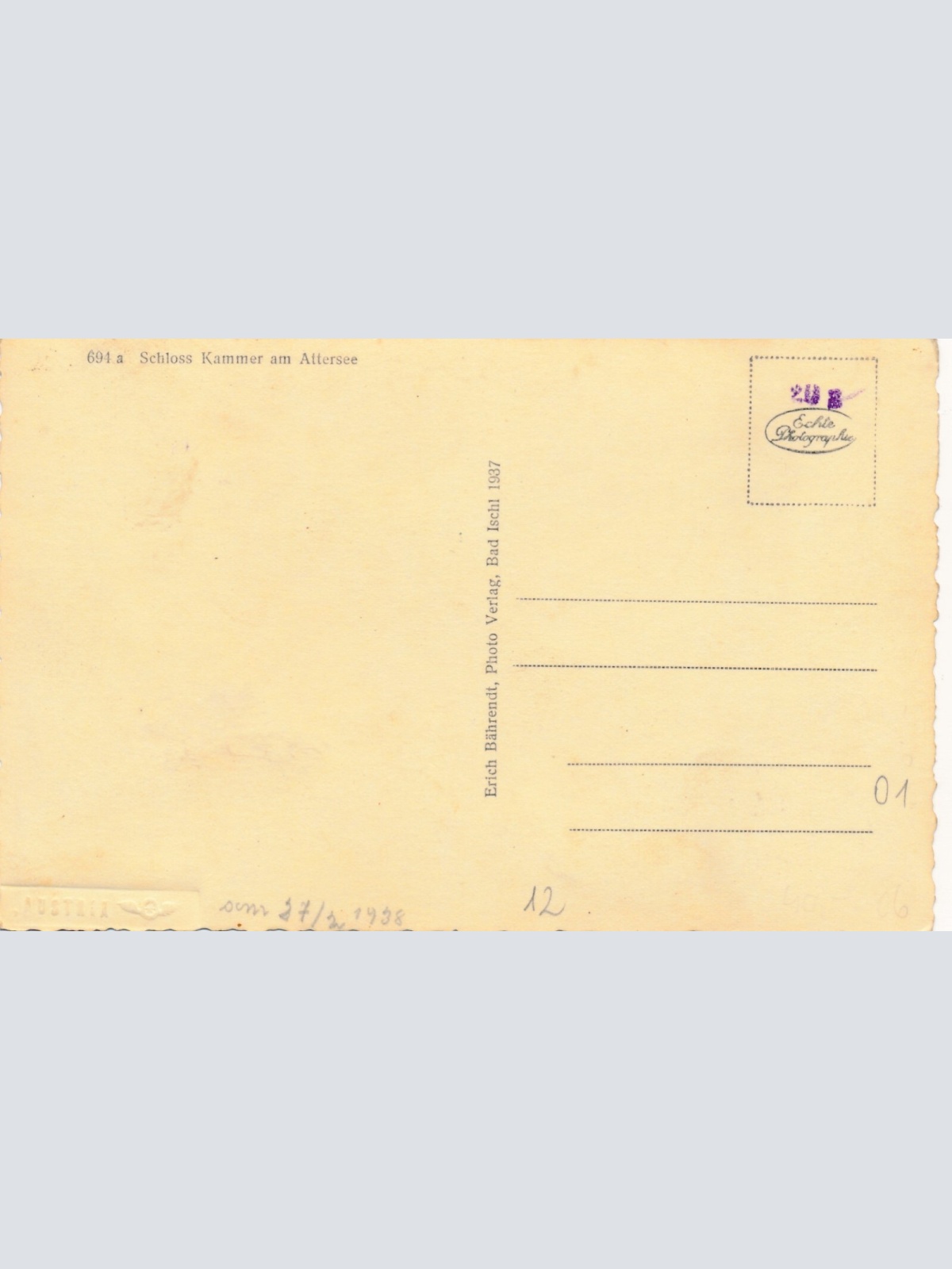 AK aus Kammer mit Schloss am Attersee Oberösterreich (7647)