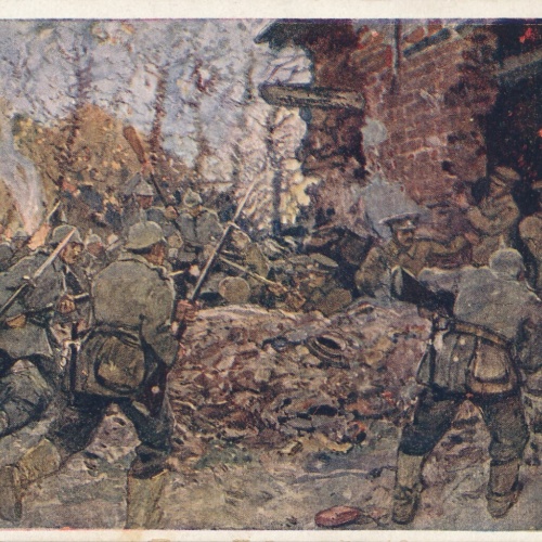 Rot Kreuz Karte Nr.233 Bayern Stürmen von Engländern besetzte Schützengrä (7092)