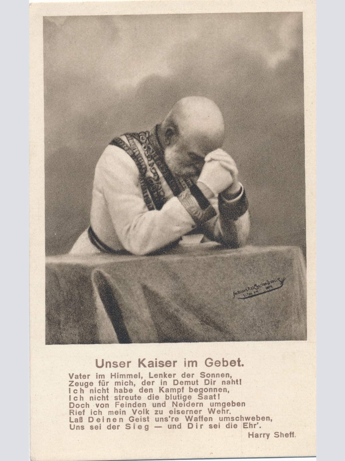 AK vom Kaiser Franz Josef beim Gebet (7084)