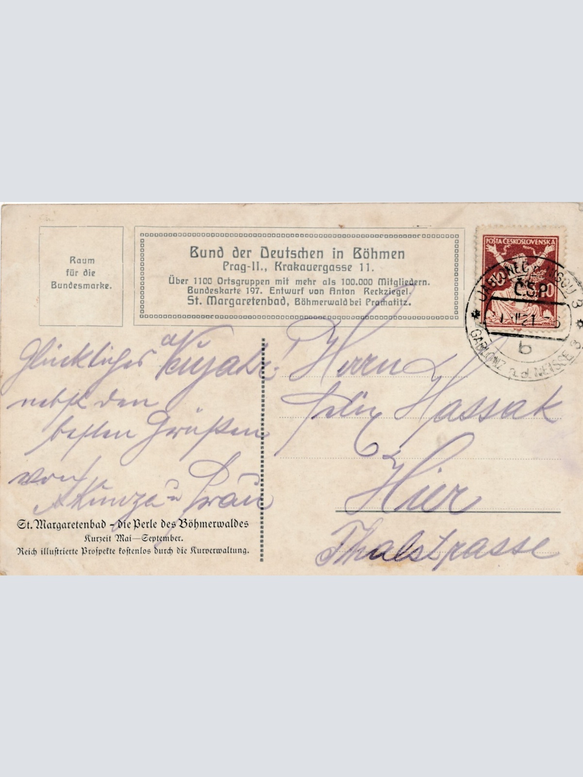AK aus St.Magaretenbad Tschechoslowakei (7105)