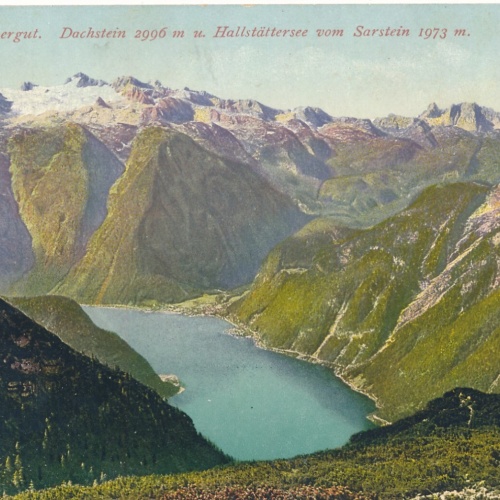 AK, Dachstein u. Hallstättersee vom Sarstein, Oberösterreich (S2085)