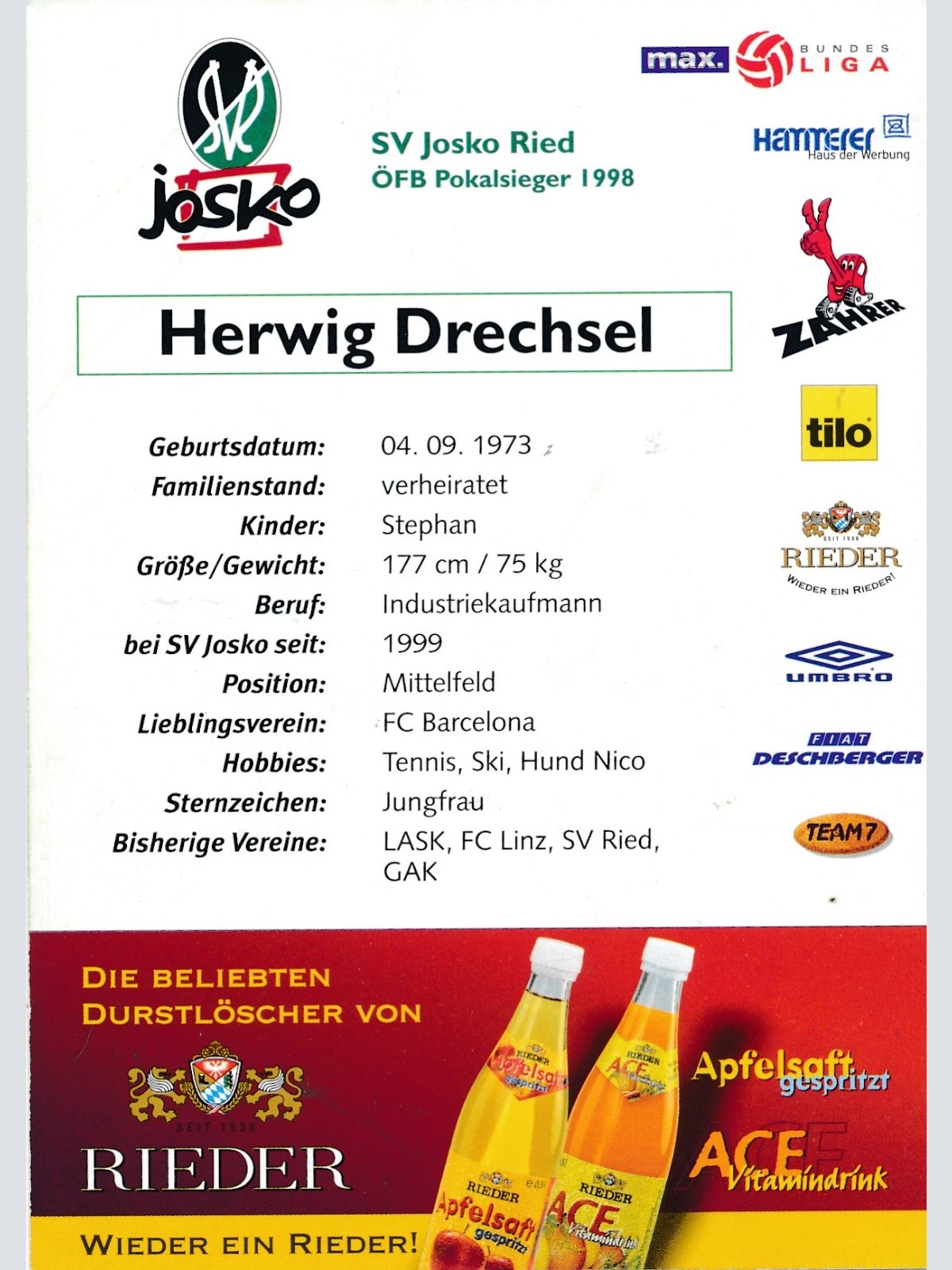 Autogrammkarte von Herwig Drechsel Original Unterschrift Ansichtskarte (16200)