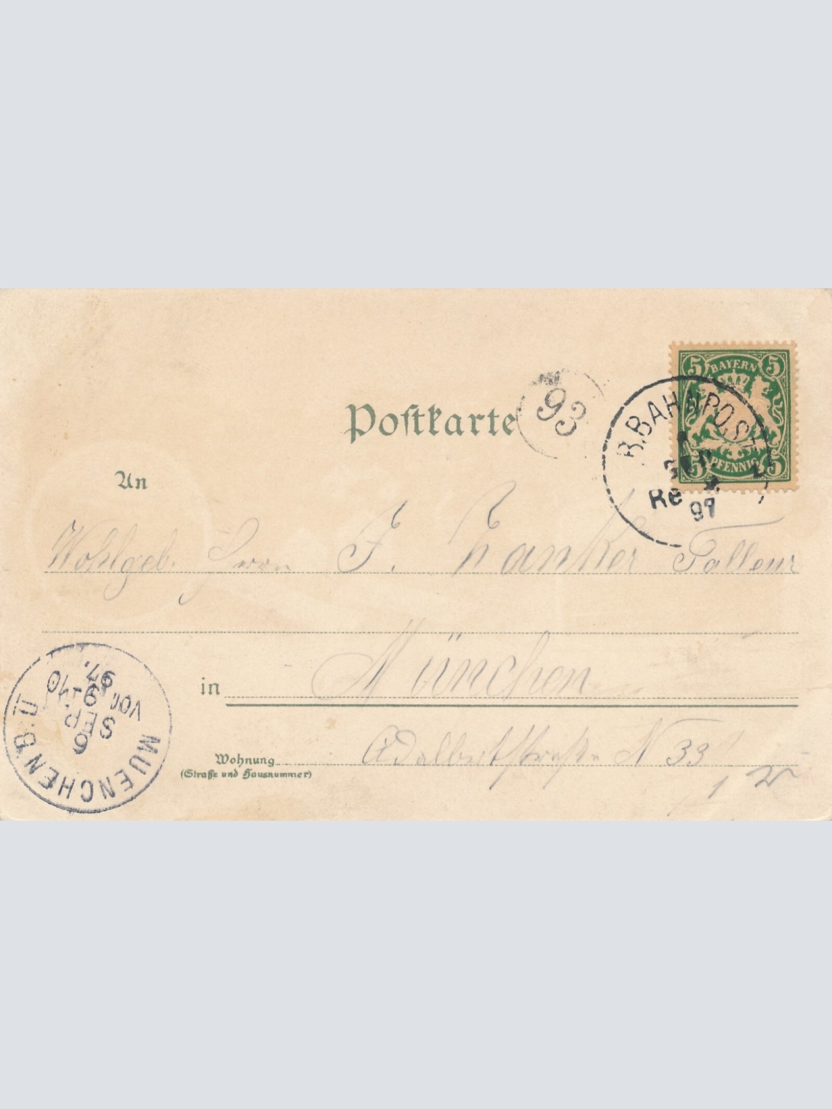 Litho - Karte gruss aus Freising Bayern (7589)