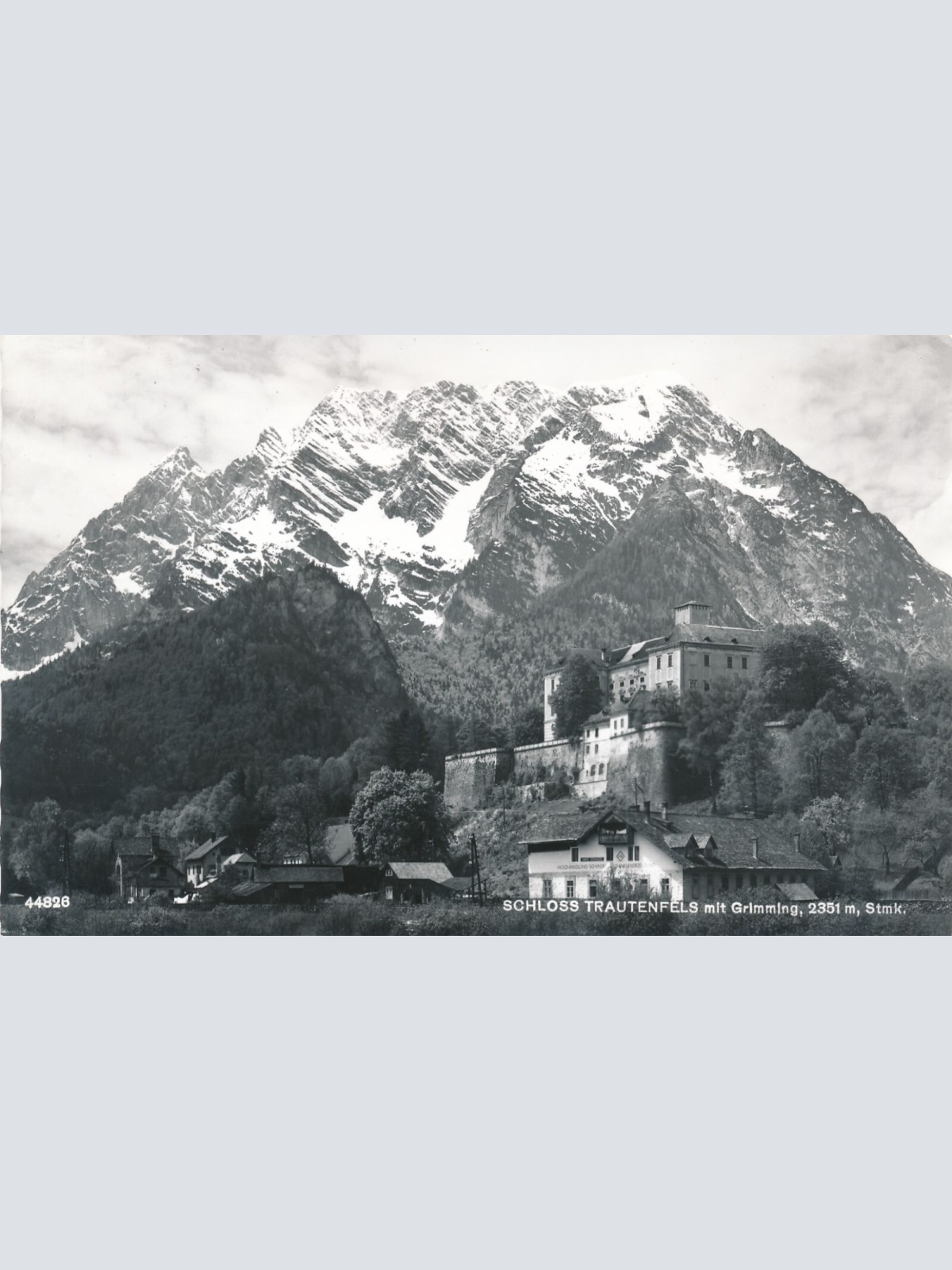 AK vom Schloss Trautenfels mit Grimming Steiermark (7524)