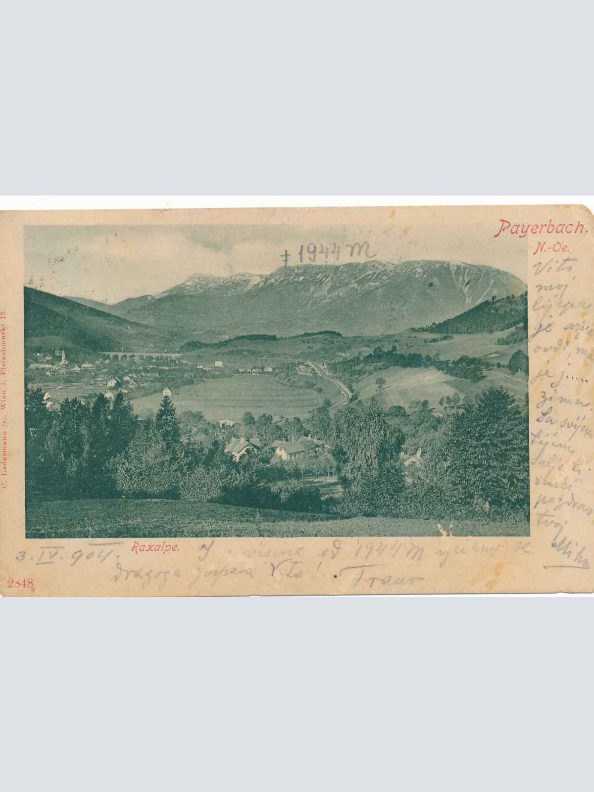 AK aus Payerbach Raxalpe Niederösterreich (7865)