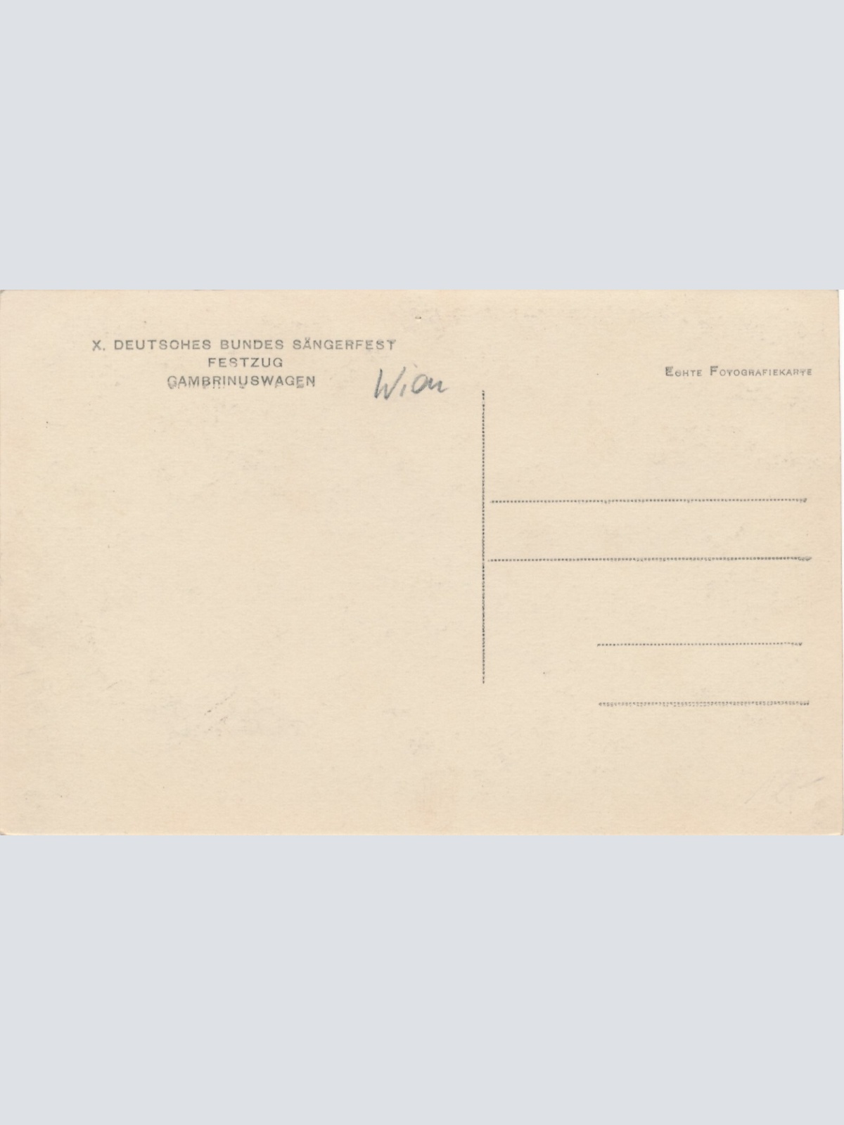 AK aus Wien vom Gambrinuswagen Sängerfest Wien (7548)