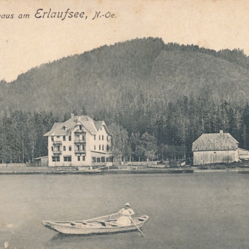 AK vom Erlaufsee mit Hotel Herrenhaus Steiermark (8021)