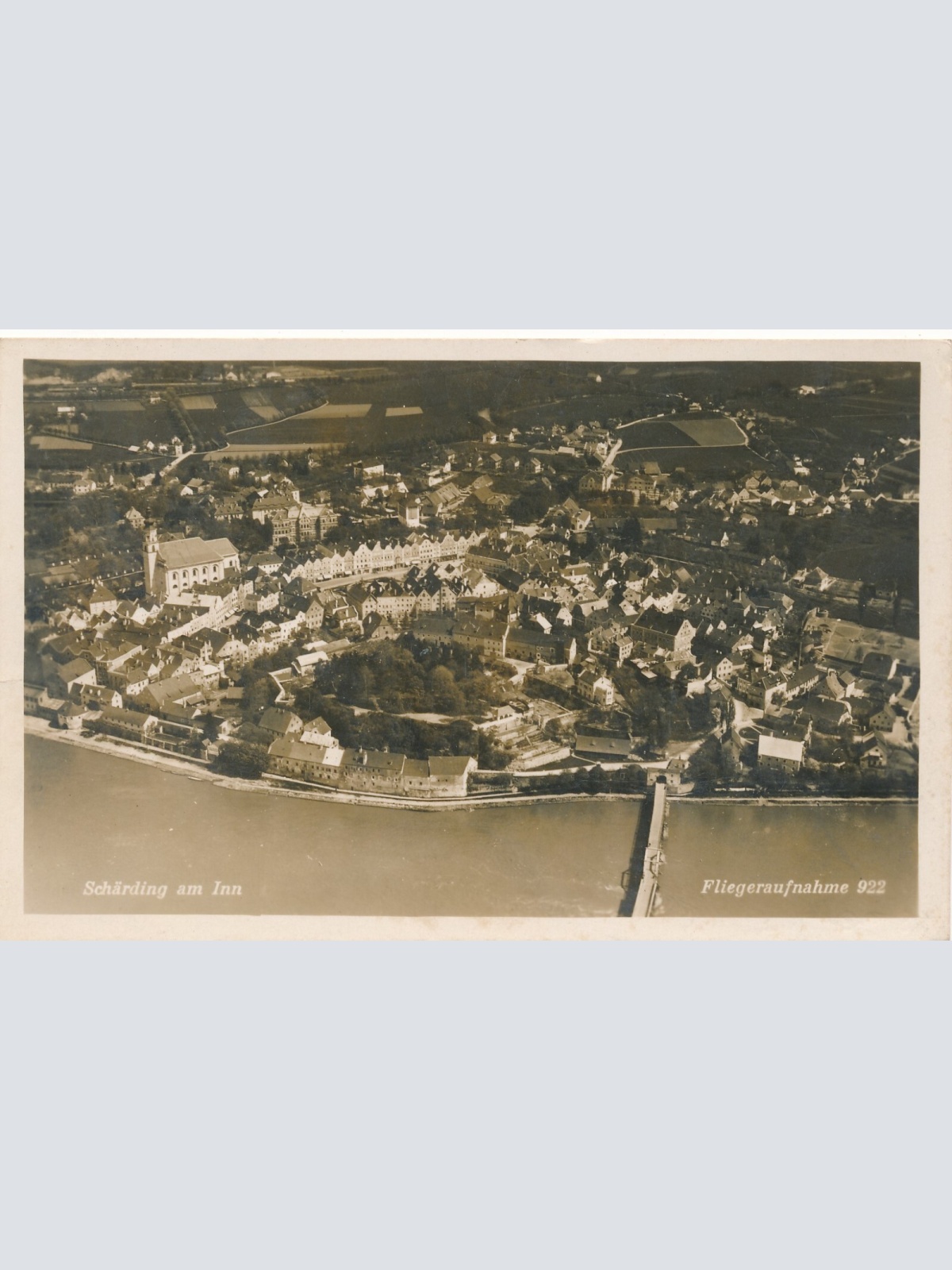 AK aus Schärding am Inn Fliegeraufnahme 922 Oberösterreich (7780)