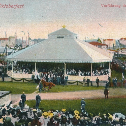 AK gruss vom Oktoberfest Vorführung der Preispferde Bayern (6516)