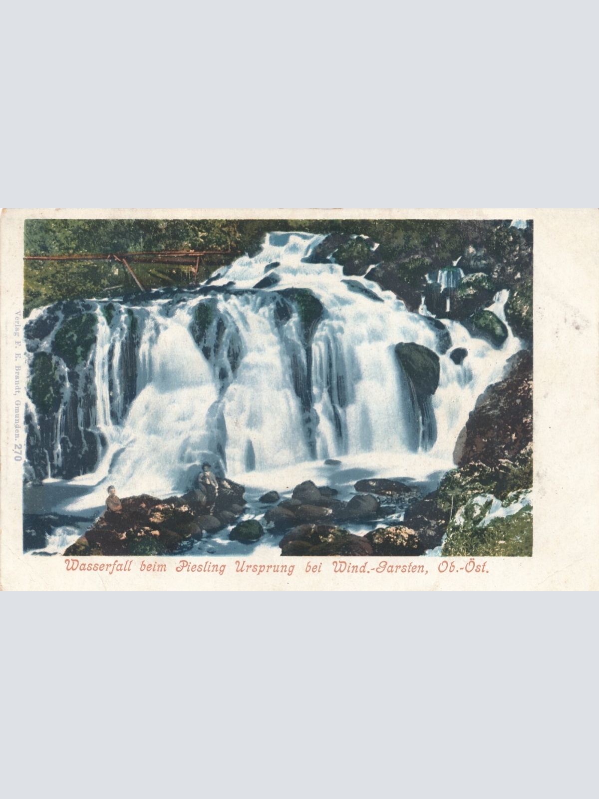 AK Wind. Garsten Wasserfall beim Piesling Oberösterreich Ansichtskarte (8181)