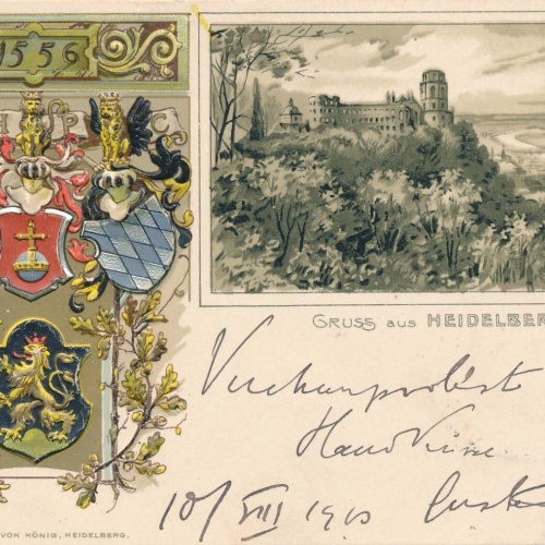 Litho - Präge - Karte gruss aus Heidelberg Baden - Württemberg (6617)
