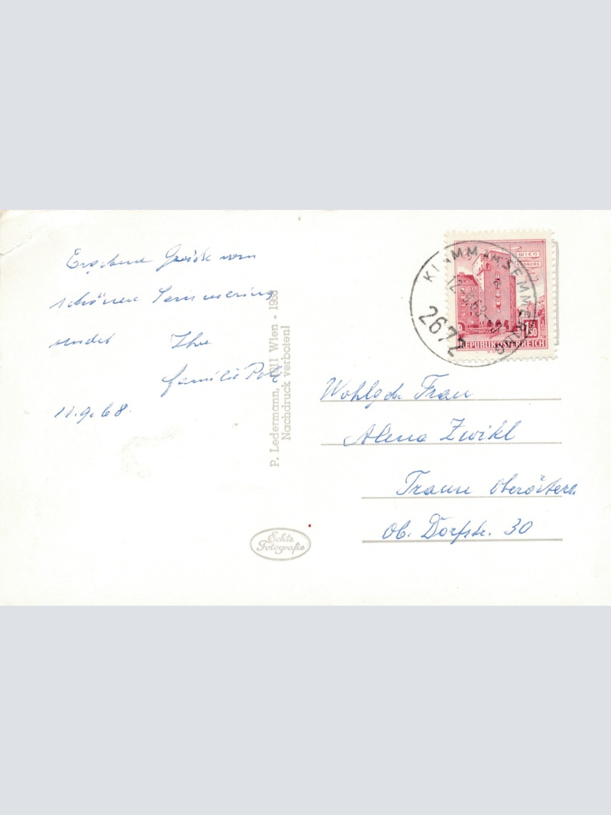 AK vom Alpengasthof Tirolerhof mit Oldtimer Tirol Ansichtskarte (8313)