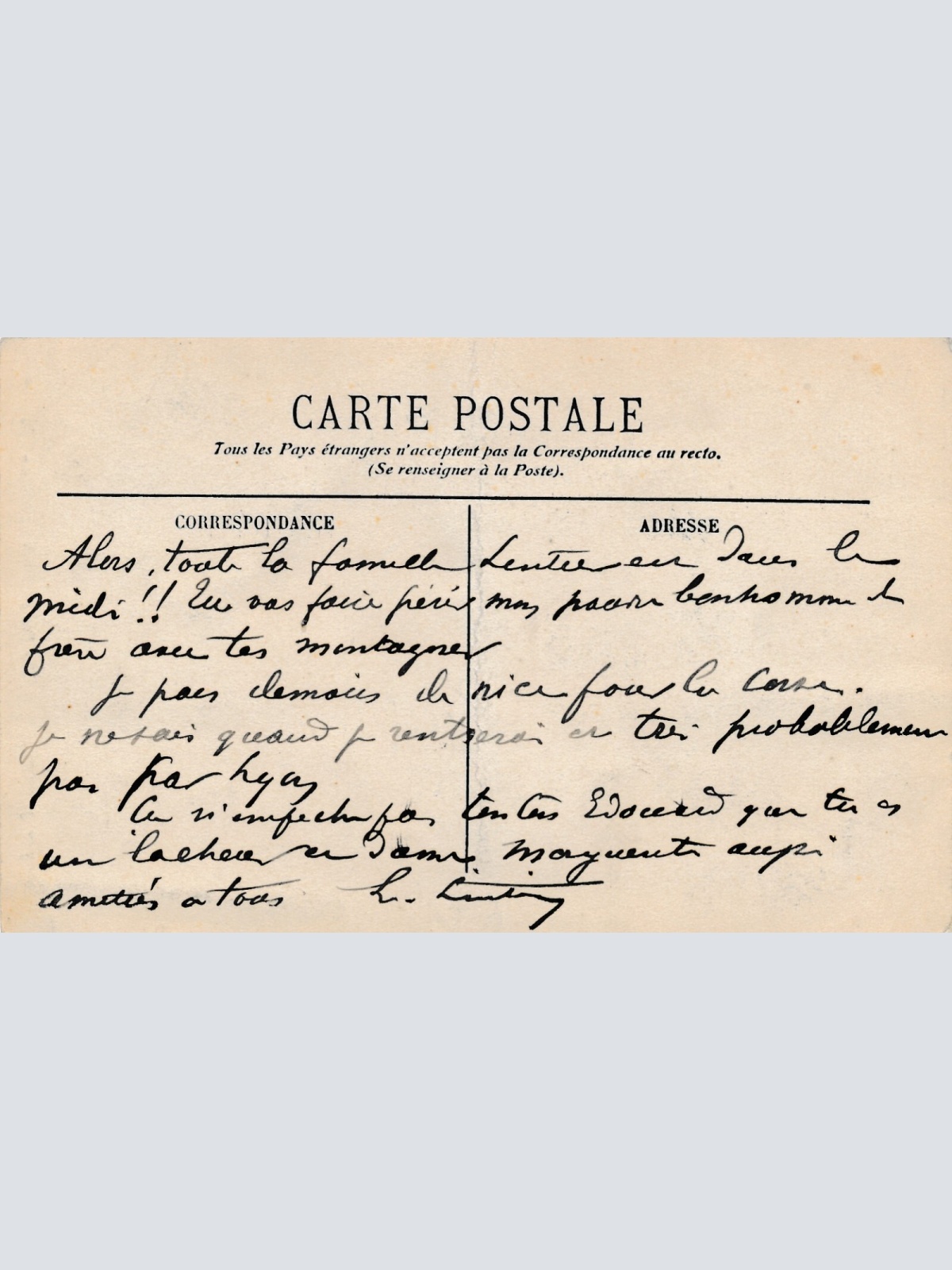 AK aus Marseille Enge Gasse Frankreich (6655)