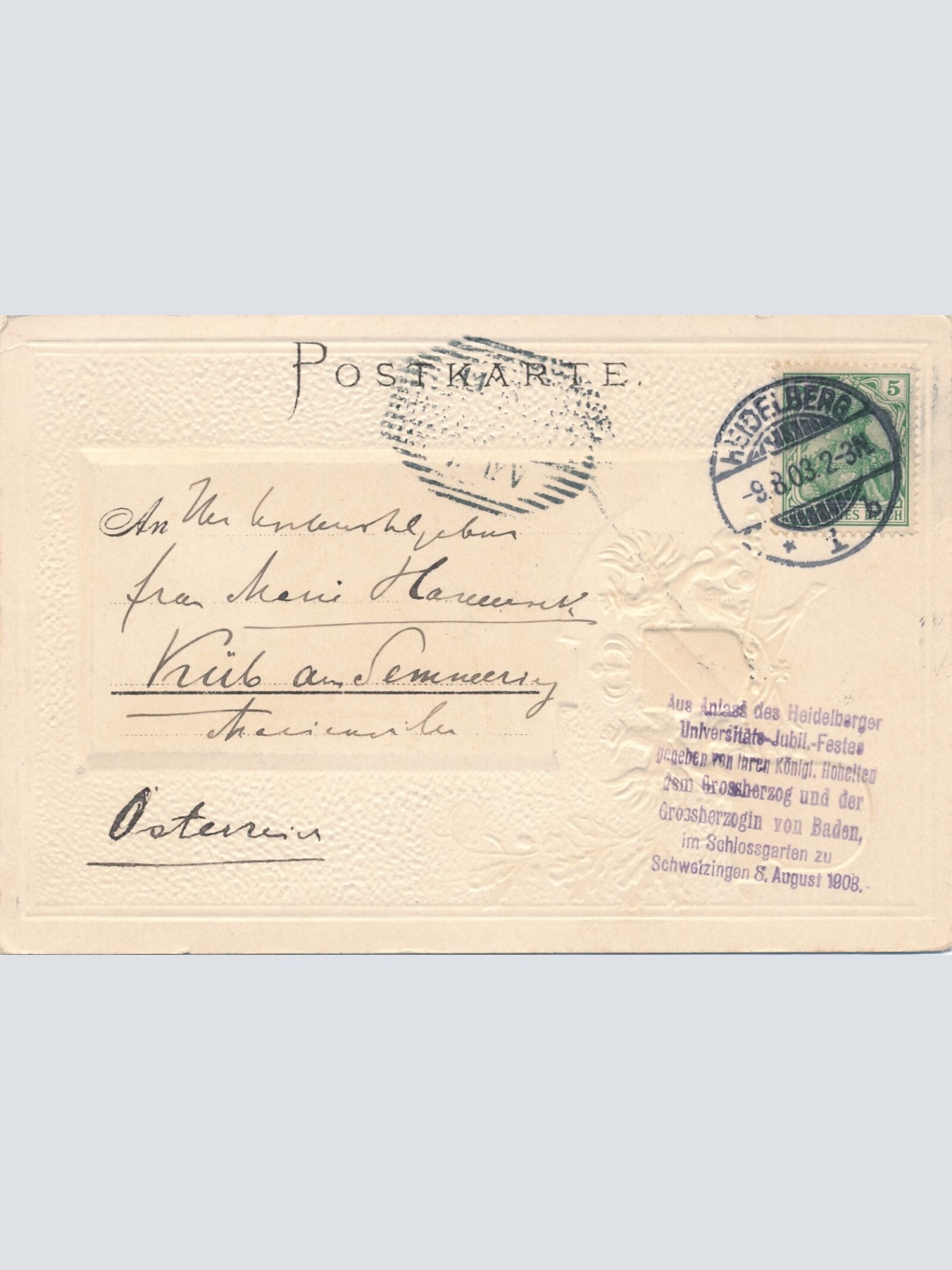 Litho - Präge - Karte gruss aus Schwetzingen Baden - Württemberg (6616)